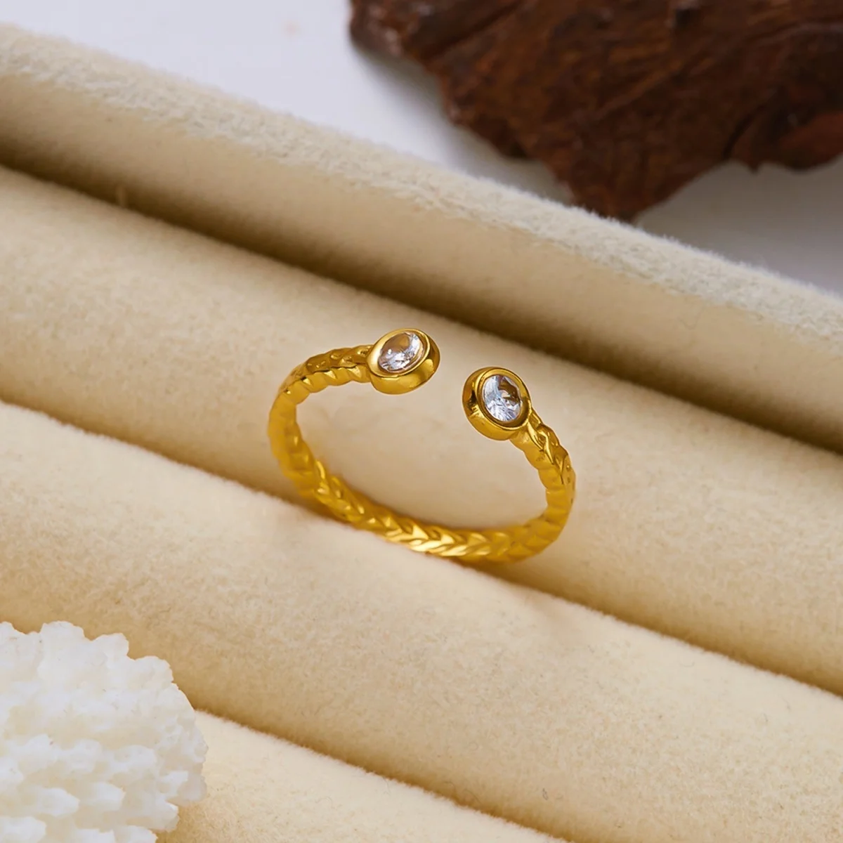 Retro-Tigeraugen-Naturstein-Oval-Sonnenringe, stapelbar, für Damen und Herren, Edelstahl, Zirkonia, Wickelring, Streifen-Fingerring, Schmuck – Detail 19