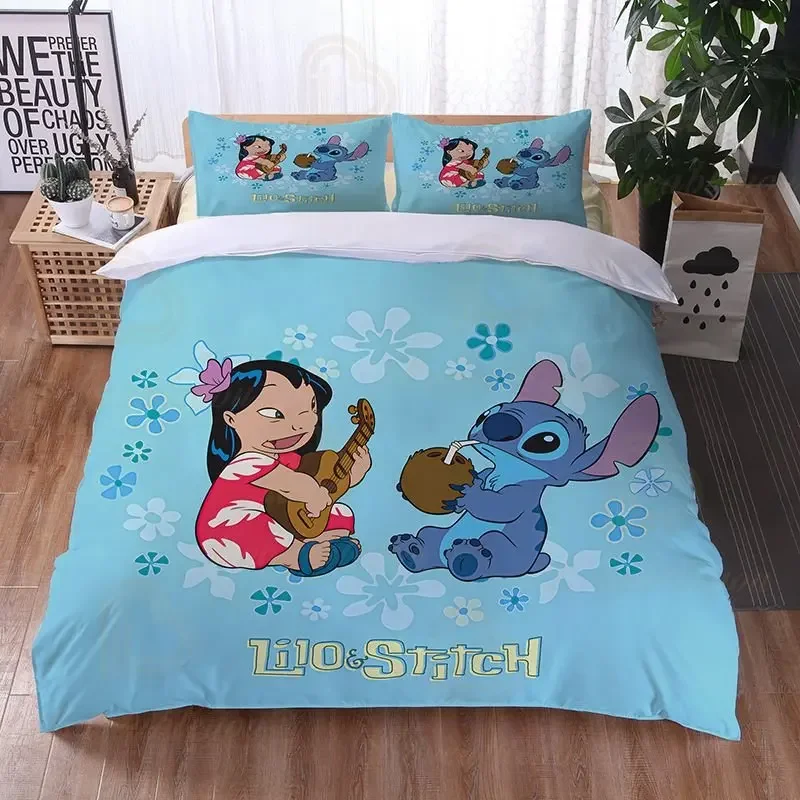 Dis Stitch Quilt Cover Pillowcase Bedding Three Piece Set Multi Size Quilt Bed Comforter Set Duvet Cover Anime Bedding Sets