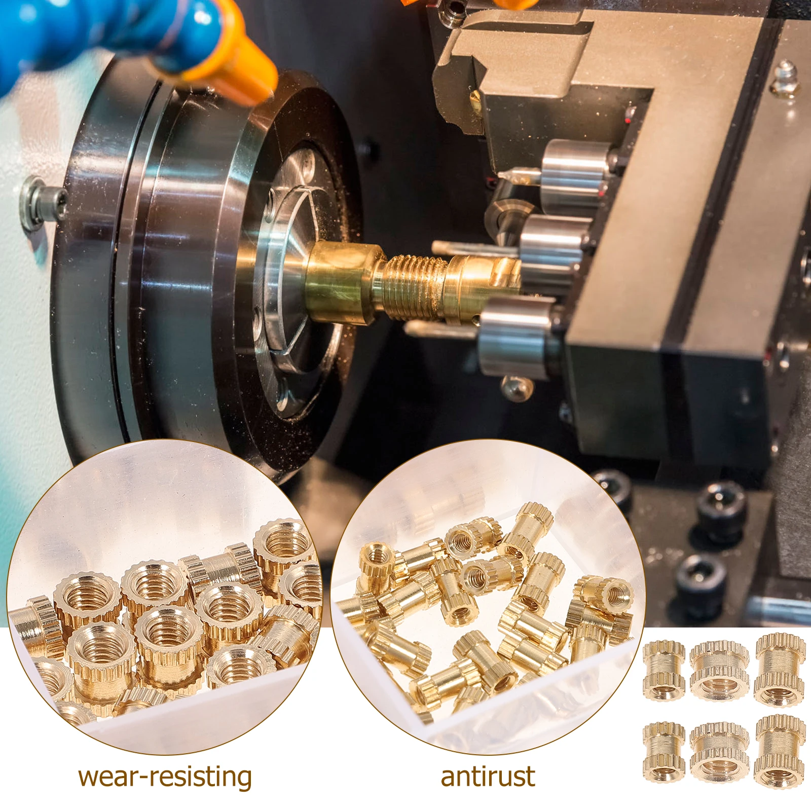 

Copper Nuts Assortment M2 Threaded Inserts for Plastic Heat Set Knurled Embedment Copper Alloy Rust Resistant Thermal