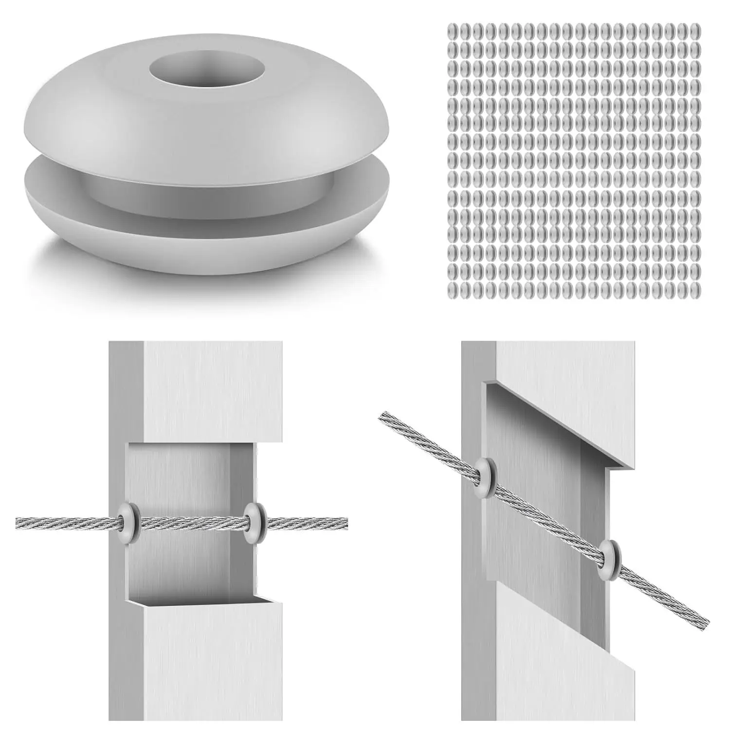 

Cable Railing Rubber Grommets for Outdoor Metal Fence For 18 Inch 532 Inch Size Resistant to Weather and Friction