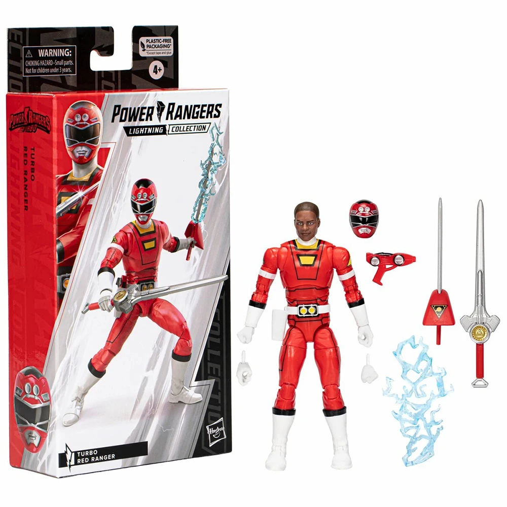 In Stock Original Hasbro Lightning Collection Power Rangers Turbo Turbo Red Ranger Collectible Model Toys Gifts Figures