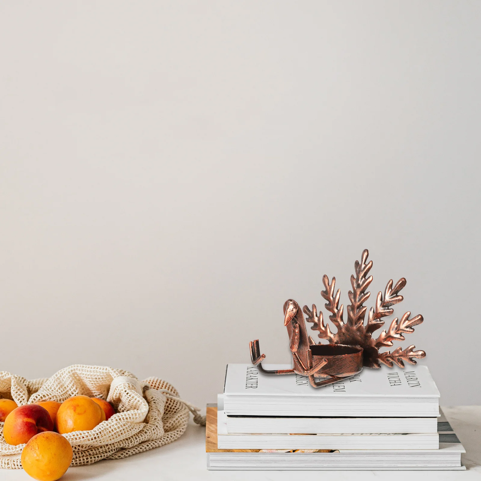 6Pcs Turkey Candleholder Iron Thanksgiving Candlestick Decor Desktop Table Centerpiece Party Ornament Fire Pit Warm Atmosphere