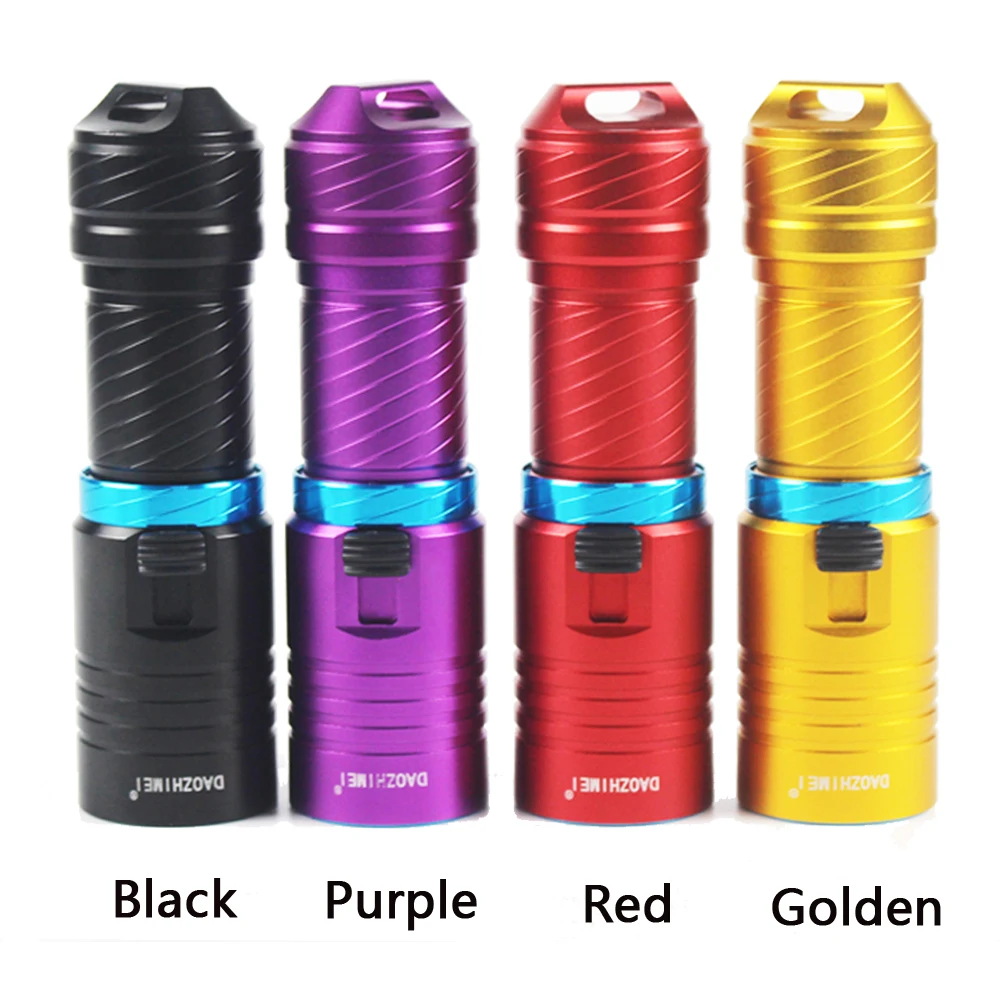 4 pieces Powerful White&Yellow laser LED Diving Flashlights 5000LM Underwater stepless Dimming 26650 Diving Lantern