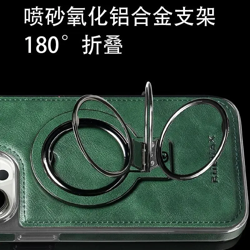 Magnetic Cases For Iphone 15 14 13 12 Pro Max With Bracket Phone Case Iphone 13 12 Men\'s High-End Business Leather Covers