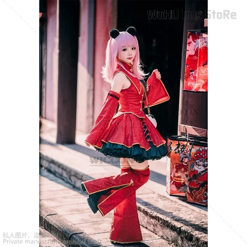Anime shugo chara chinesisch cheong sam hinamori amu cosplay kostüm rotes kleid halloween outfits kleidung frauen kleid perücke cosplay