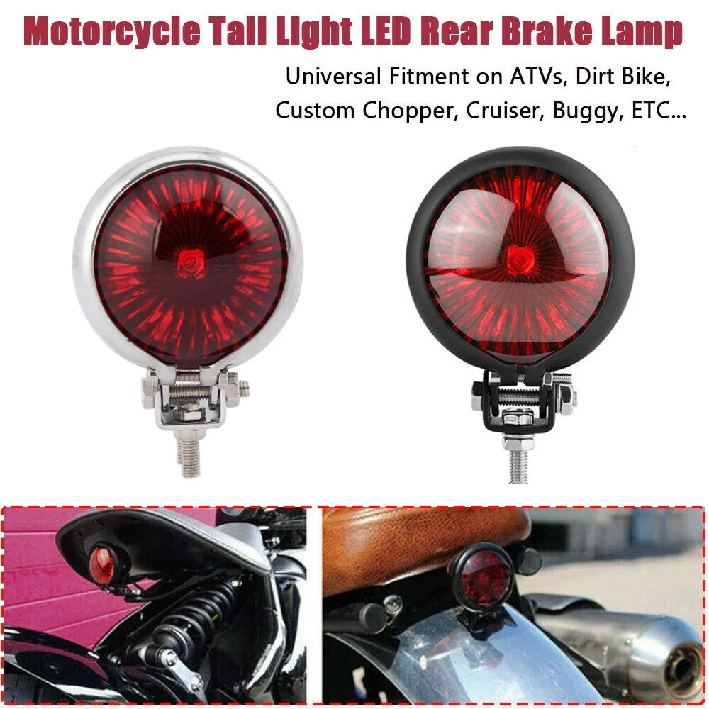 Motorfiets Led Achterlicht Remstoplamp Led Achterlicht Voor Chopper Cafe Chroom