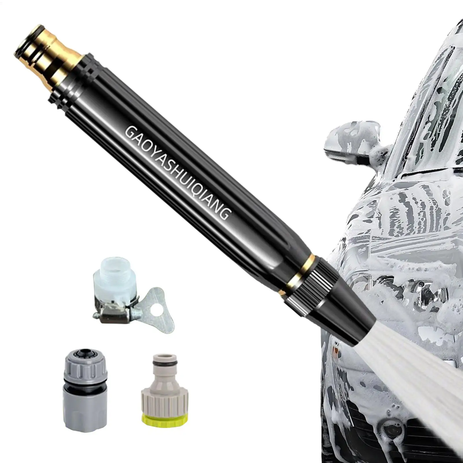 High Pressure Hose Nozzle Heavy Duty Handheld Adjustable Spray Patterns Sprinkler Pressure Nozzle for Garden Hose for Lawn Yard