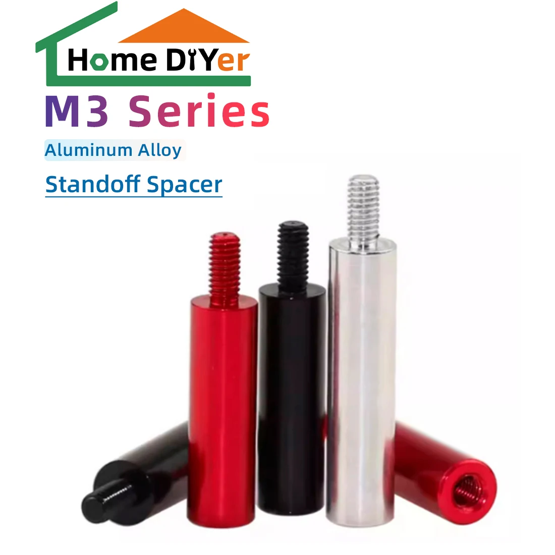 

10PCS M3 Aluminum alloy Threaded Pillar Male to Female Round PCB Standoff Spacer Color Single Head Column