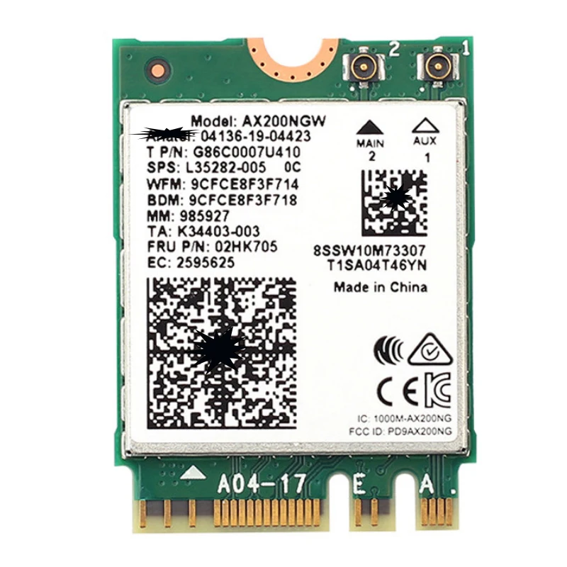 Dual band 2.4Gbps Intel Wi-Fi 6E AX200 AX200NGW 802.11ax/ac MU-MIMO 2x2 Wifi modülü NGFF M.2 Bluetooth 5.1 ağ kartı