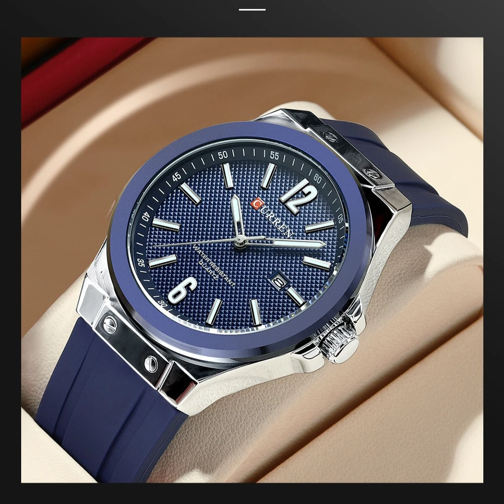 Curren 8467 Men's Watch Calendar Waterproof Luminous Tape Watch Casual Fashion Watches for Men Relogios Masculino Reloj Hombre