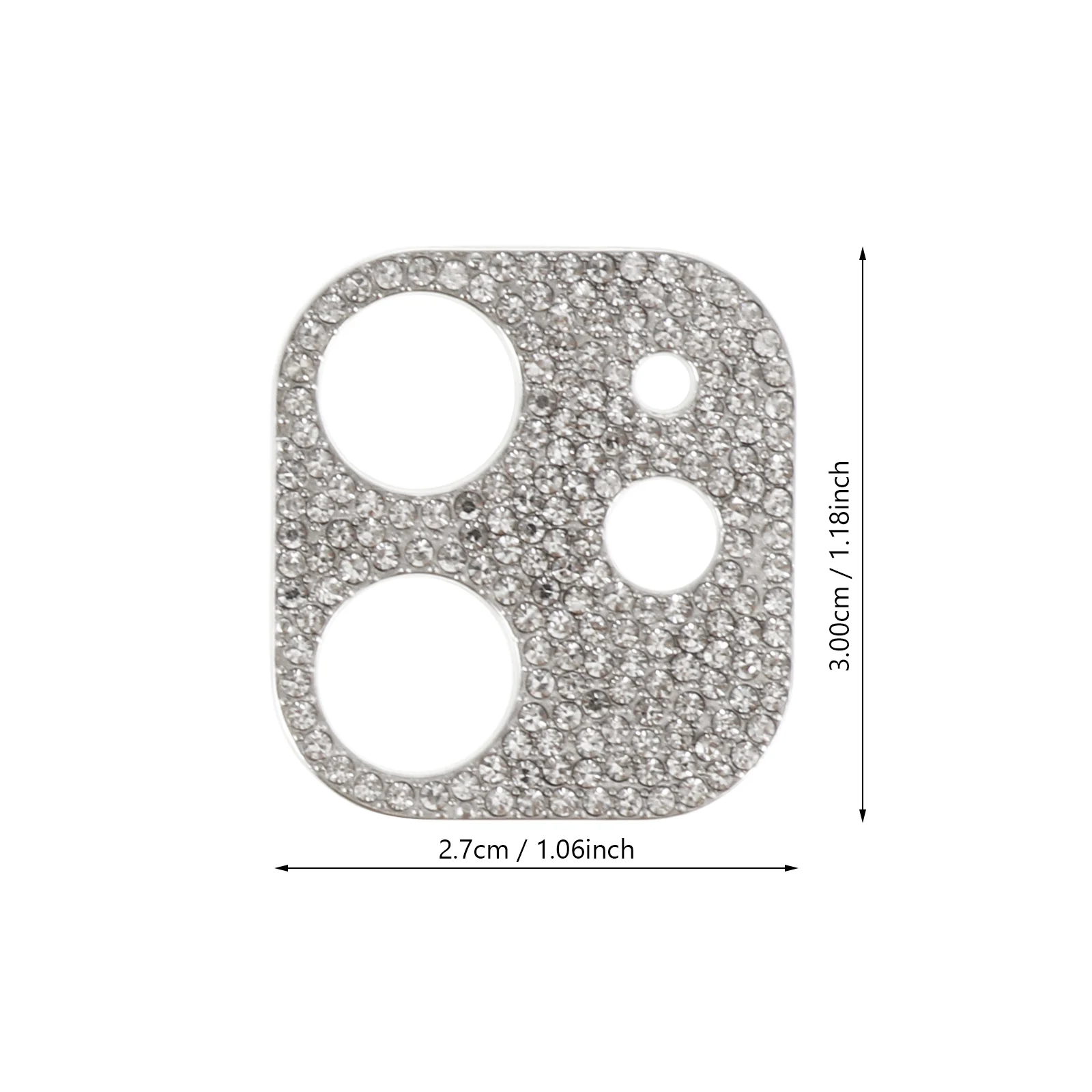 Pellicola per lenti con strass Flash Diamond 12 pezzi Protezione per telefono in metallo argentato Copertura lucida Antigraffio Resistente alle impronte digitali Duro di lusso