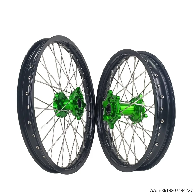 

High Strength Motorcycle Wheel Set 21/19/18 Aluminum Alloy Anodized New Replacement for Kawasaki KX KXF 250 450