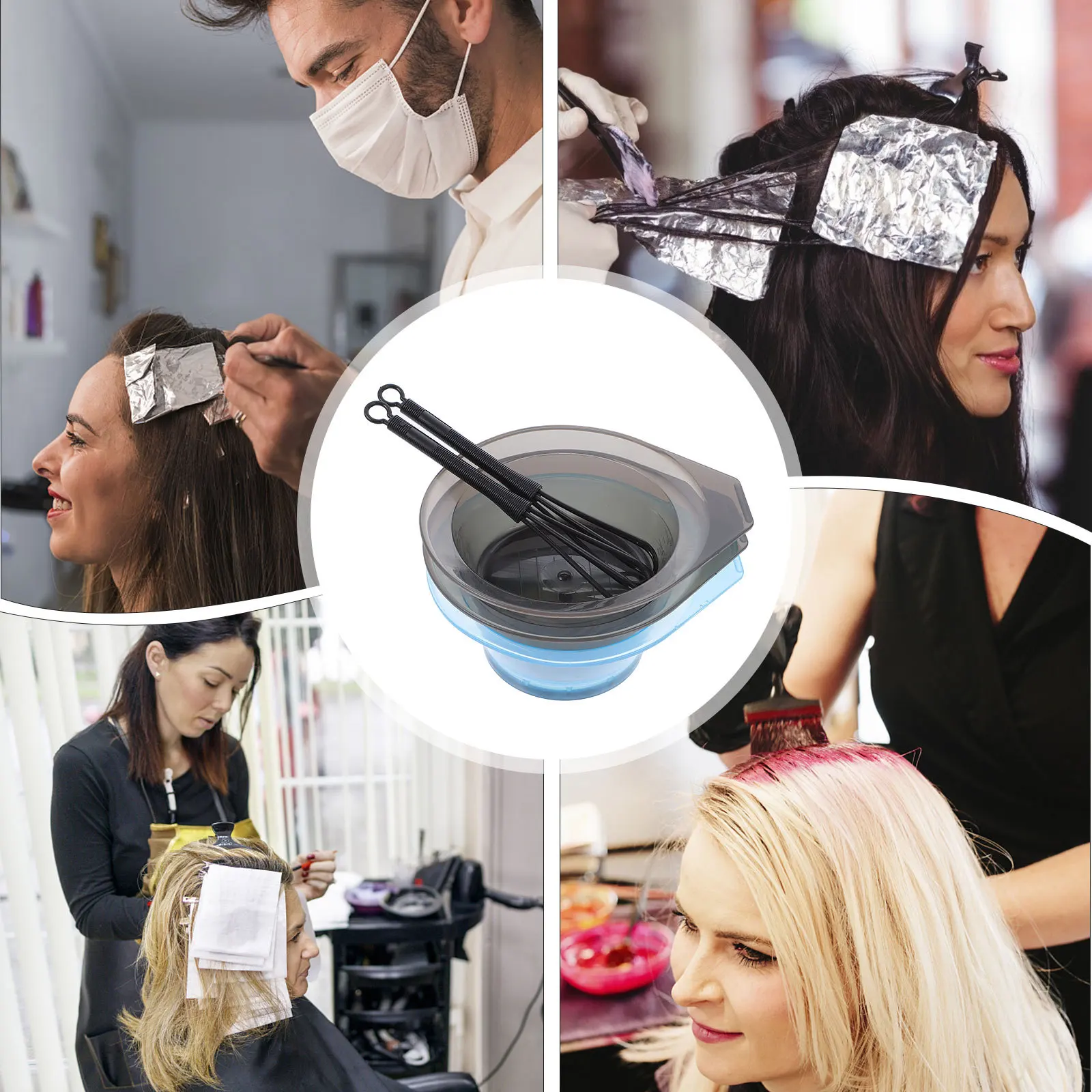 1Set Hair Coloring Bowl Set Transparent Stirring Salon Hair Dye Tool Mixing Accessory Durable Design - Image 5