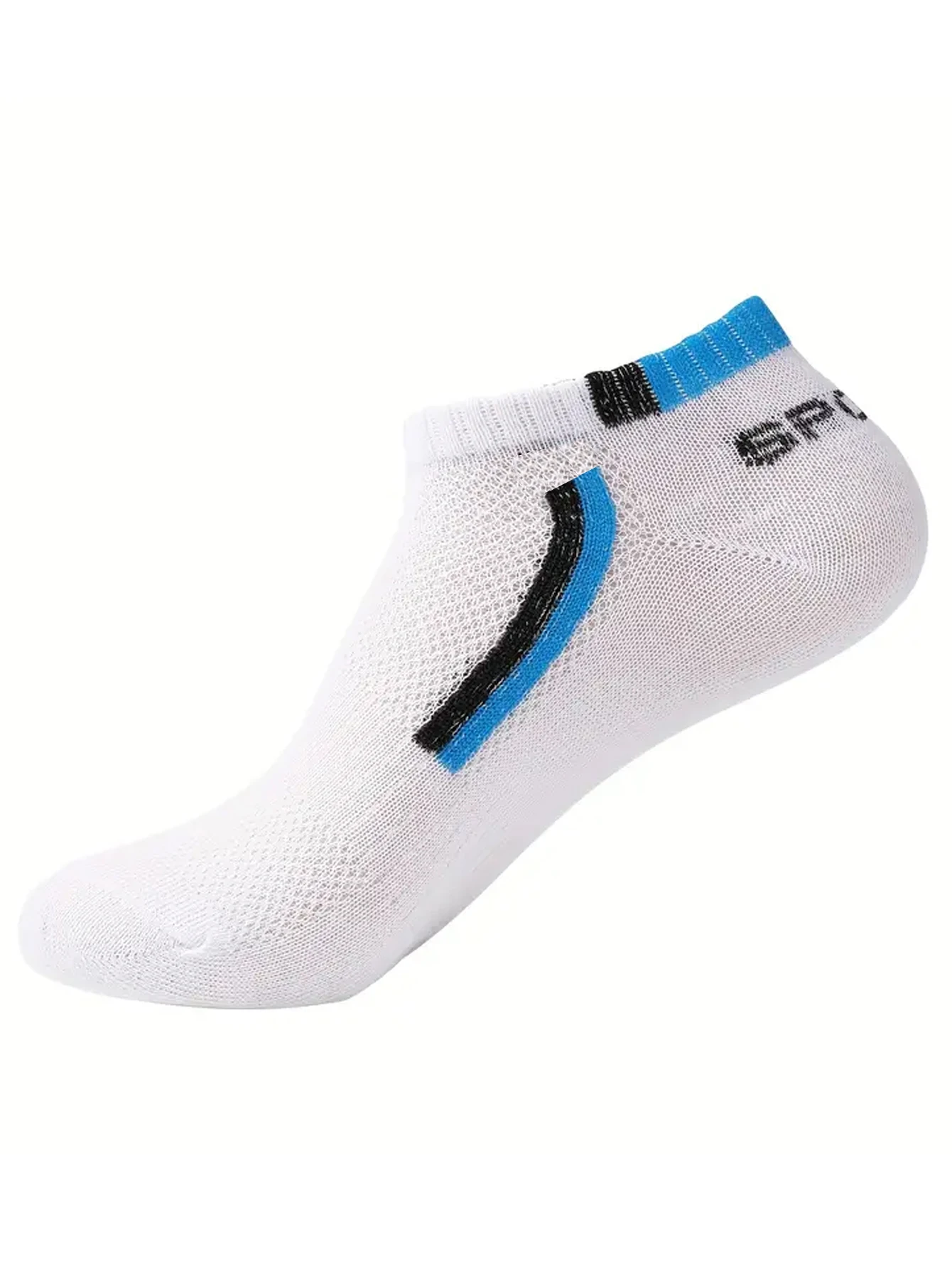 Anti-Rutsch-Bootssocken für Herren, 5 Paar Knöchelsocken mit Blockdruck für Business und Sport, atmungsaktiv, schweißbeständig, geruchshemmend, bequem – Detail 3
