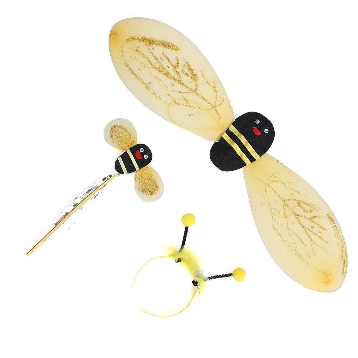 

3pcs Wings Kids Costume Accessories Halloween Headband Stick Child Play Dress Props Bee Costume For Kids Role Costumes