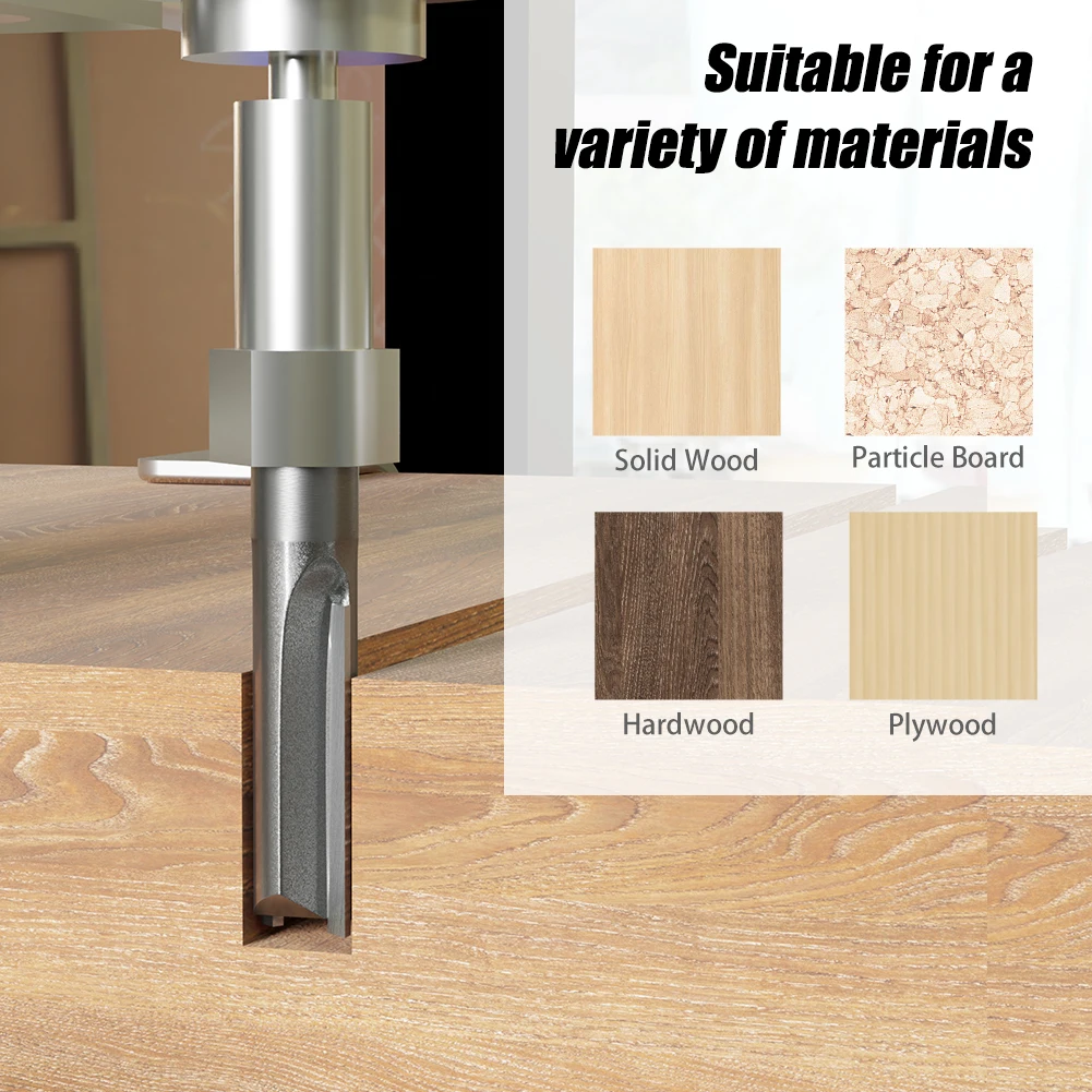 12mm Shank 11-22mm Diameter Extended Straight Blade Length 40mm Router Bit Slotted Straight Cutter Woodworking Milling Cutter