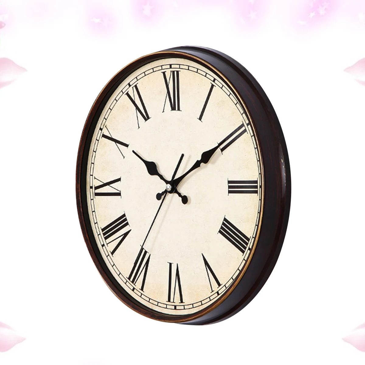 

Quartz Vintage Wall Clock 11 Inch Round Roman Numeral Silent Decorative Large Clock for Cafe Bedroom Living Room Pub