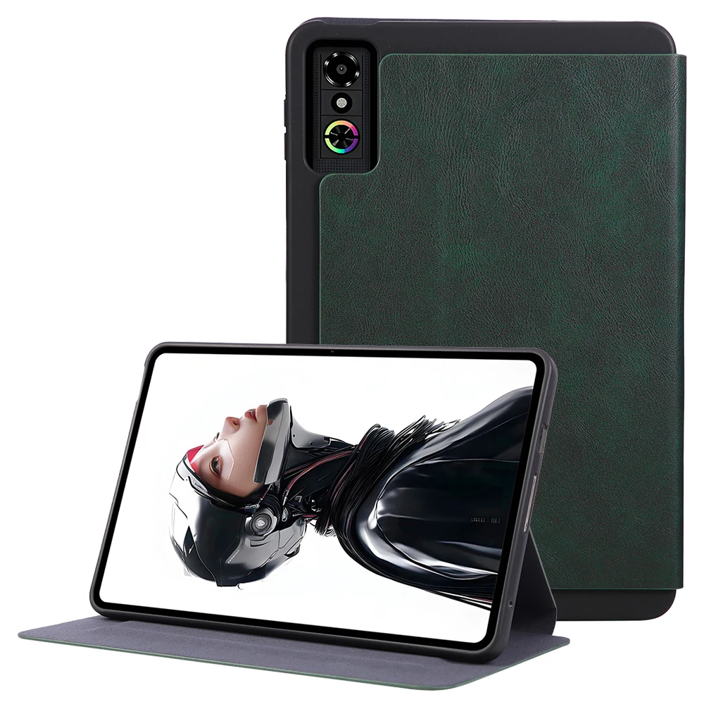 For ZTE nubia RedMagic Astra Shockproof Case PU Leather Tablet Cover with Stand - Green