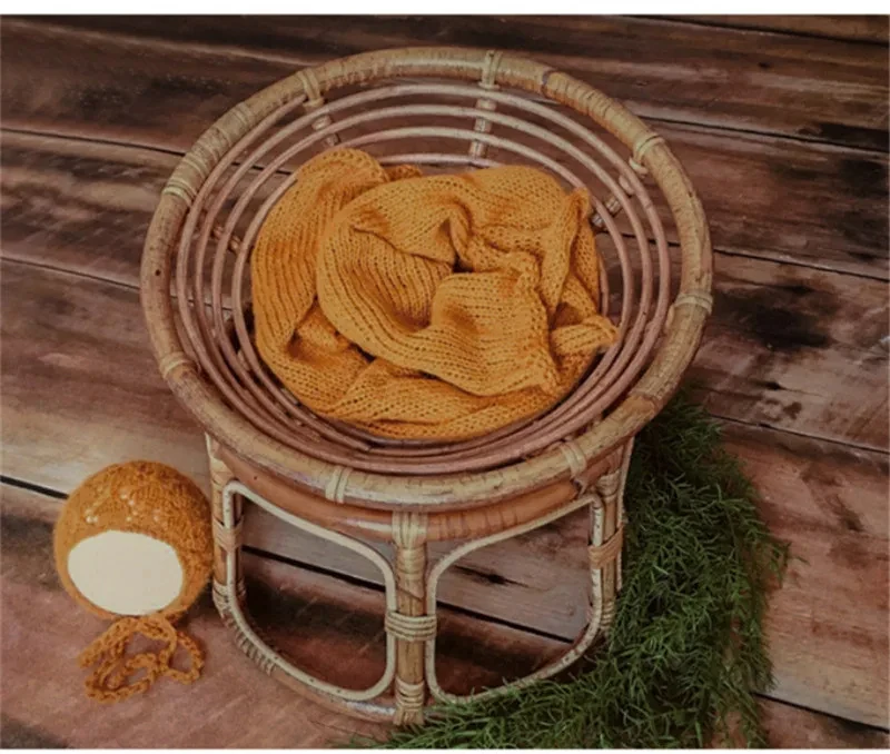 Newborn Photography Props Handmade Bamboo Basket Vintage Chair for Baby Photo Shoot Posing Sofa Boys Girls Fotografia Accessorie