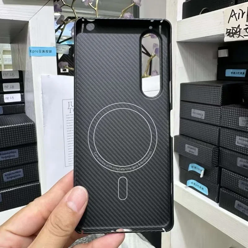 

Чехол MagSafe для Sony Xperia 1 vi, чехол из углеродного волокна, защитный чехол из магнитного арамидного волокна для Sony Xperia 1vi, чехол