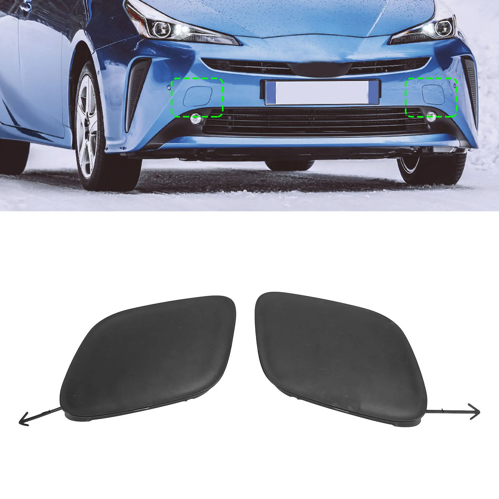 

1 пара крышек фаркопа переднего бампера 52128-47910, стильная крышка буксировочного ушка для XW50-facelift 2018–2022 гг.