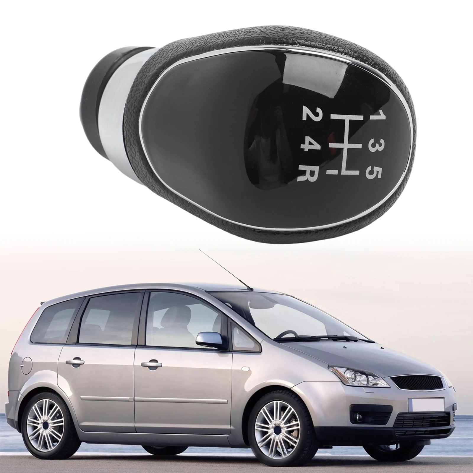 Black Gear Knob 5 Speed Gear Knob Easy Installation Long-lasting Material Precise Control For Car Interior Luxury Car Accessory