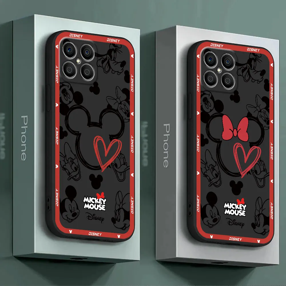 เคสโทรศัพท์ลายศิลปะโลโก้หนูดิสนีย์เกราะป้องกันเสริมกันกระแทกนิ่ม TPU สำหรับ Honor X6a 70 Magic5 Lite X8a X9a 90 Pro X7 8X X6 X8