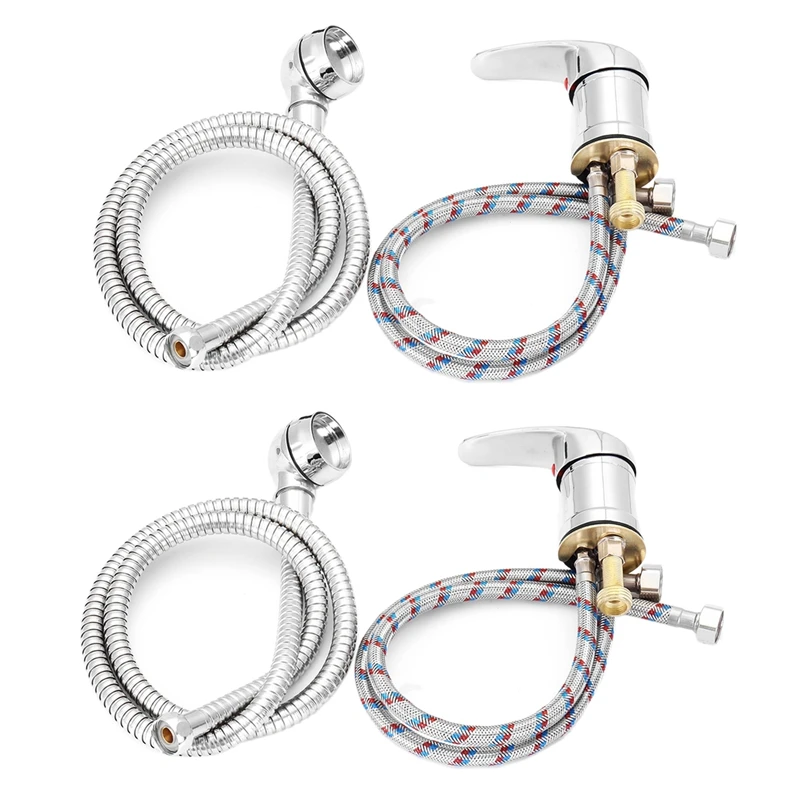 

Hot 2X Single Wide Tap Bath Sink Shower Head Spray Hose Push On Mixer Hairdresser Pet Household Faucet Extenders