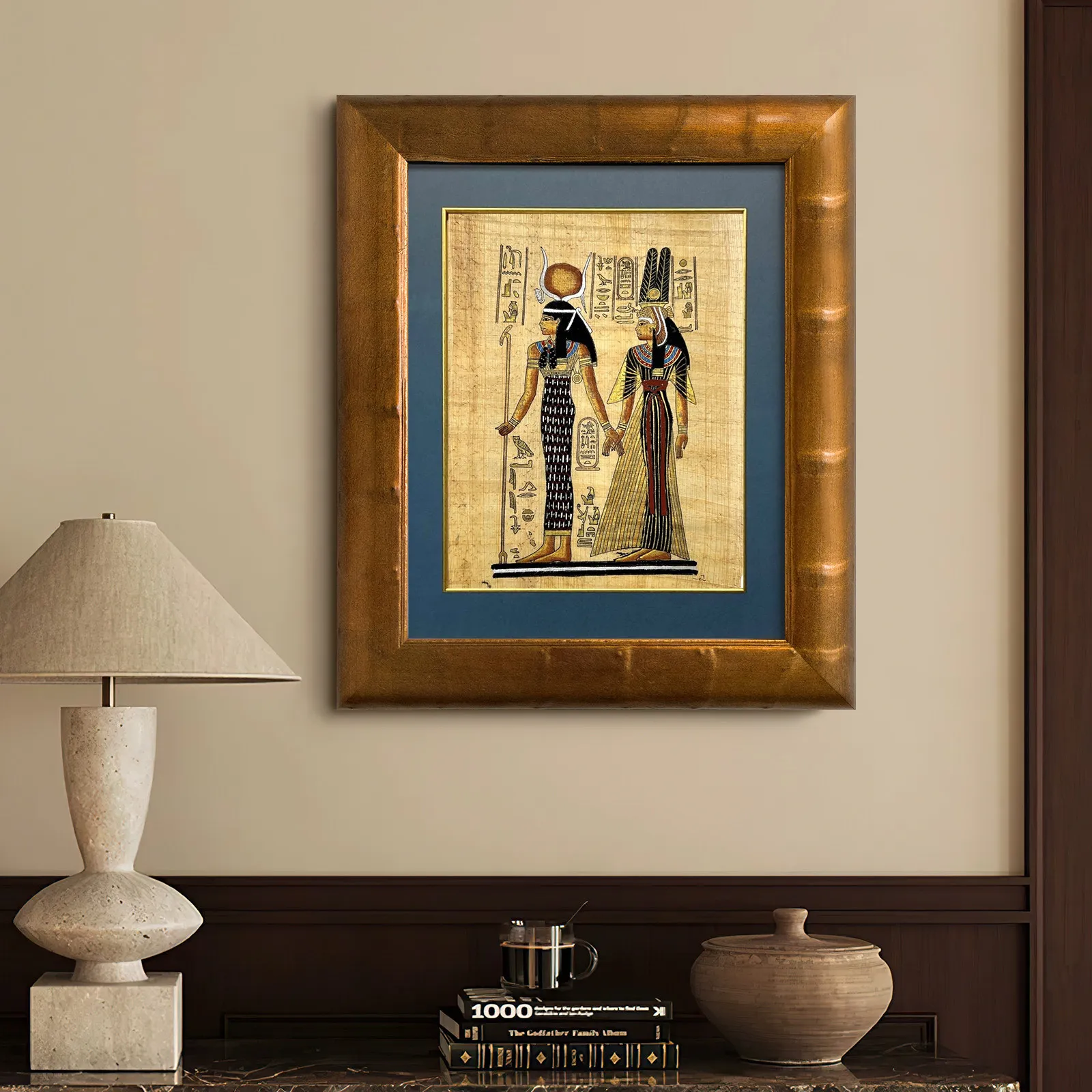Antique Gold Bamboo Joint Wood Frame, Hand-Leafed Distressed Solid Wood Moulding for Exotic Art Home Decor