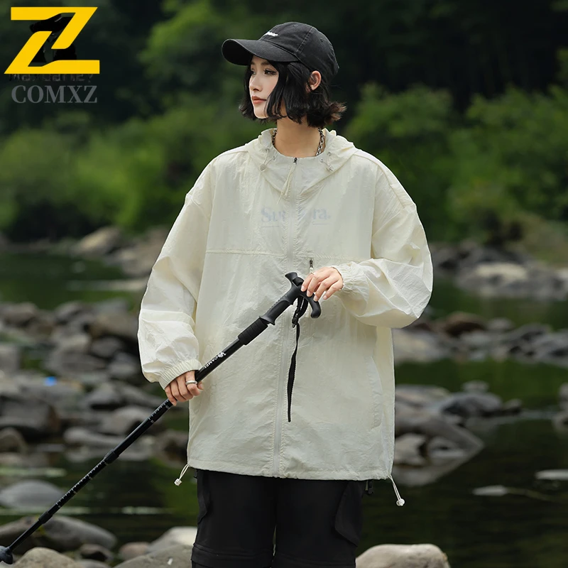 Ice Silk Sunscreen Jacket Men Women Ultra Lightweight Breathable UPF50+UV Resistant Hooded Skin Jacket Outdoor Cycling Camp Coat