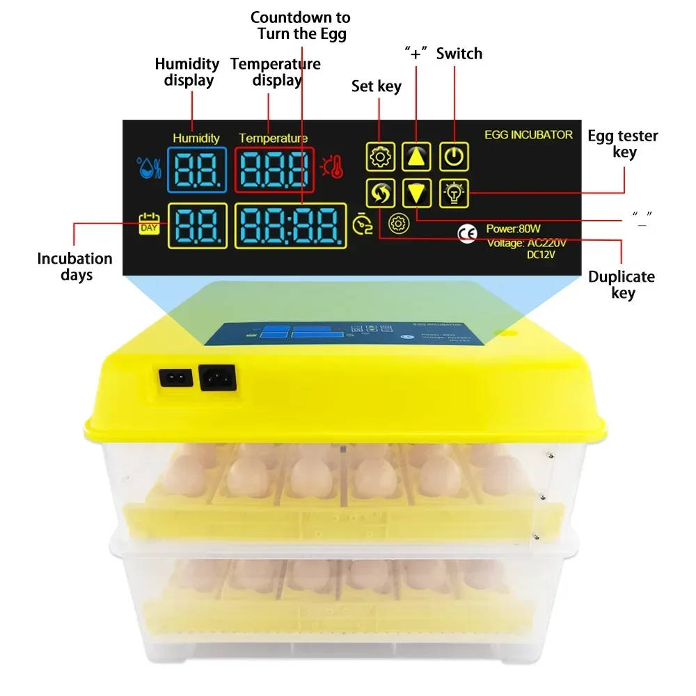 Solar-Powered Farming Incubators Energy-Efficient Hatchery Machine 56 Eggs Hatching Environmentally Friendly Solar Technology