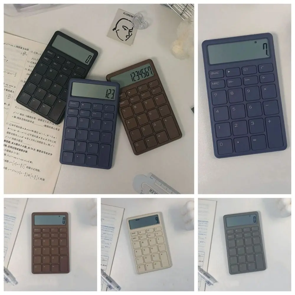 12 Digits Simple Financial Calculator Silence Chocolate Style Simple and Portable Calculator ABS Widescreen