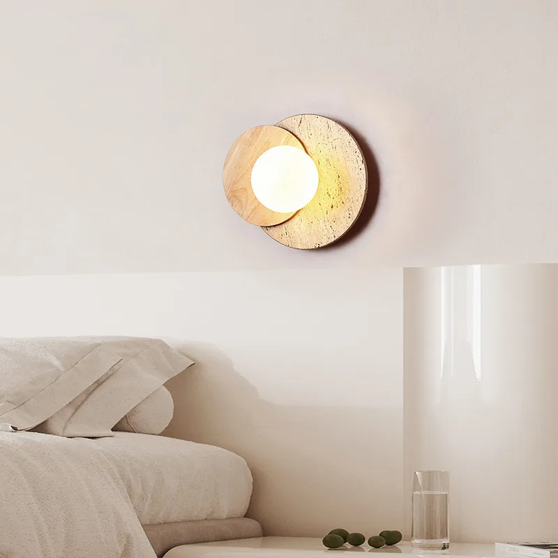 

Wabi-Sabi Style Medieval Creative Designer Bedside Wall Lamp for Bedroom Staircase Living Room Decorative Background Lighting