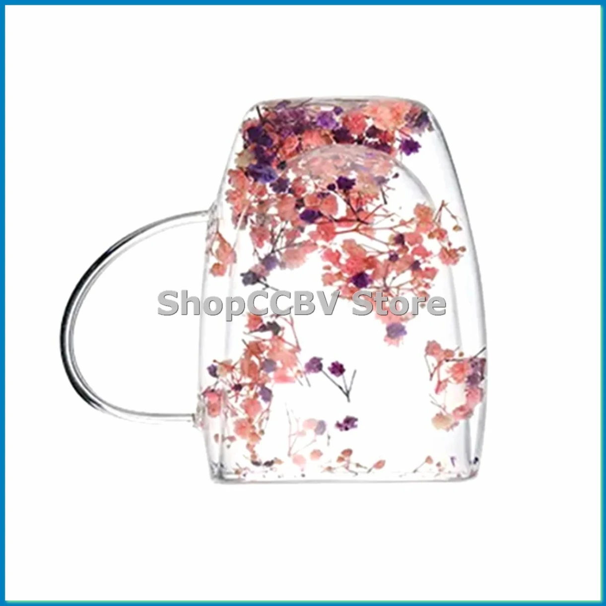 

Двойное стекло Creatives Real Flower, высокий внешний вид, полная звезда, сушеный цветок, молоко, кофе, стекло, 350 мл, бытовая чашка B-A50M