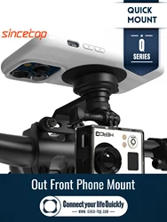 Bike Phone Mount, Out Front Mountain Bicycle Phone Holder , Aluminum Stem Quick Attach/Detach Clamp for Light Camera on MTB Road