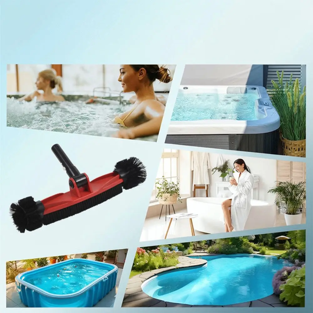 Swimming Pool Brush 16 Inch Rotatable Scrubber Detachable Handle Wall Cleaning Tool For Pond Spa Maintenance Equipment