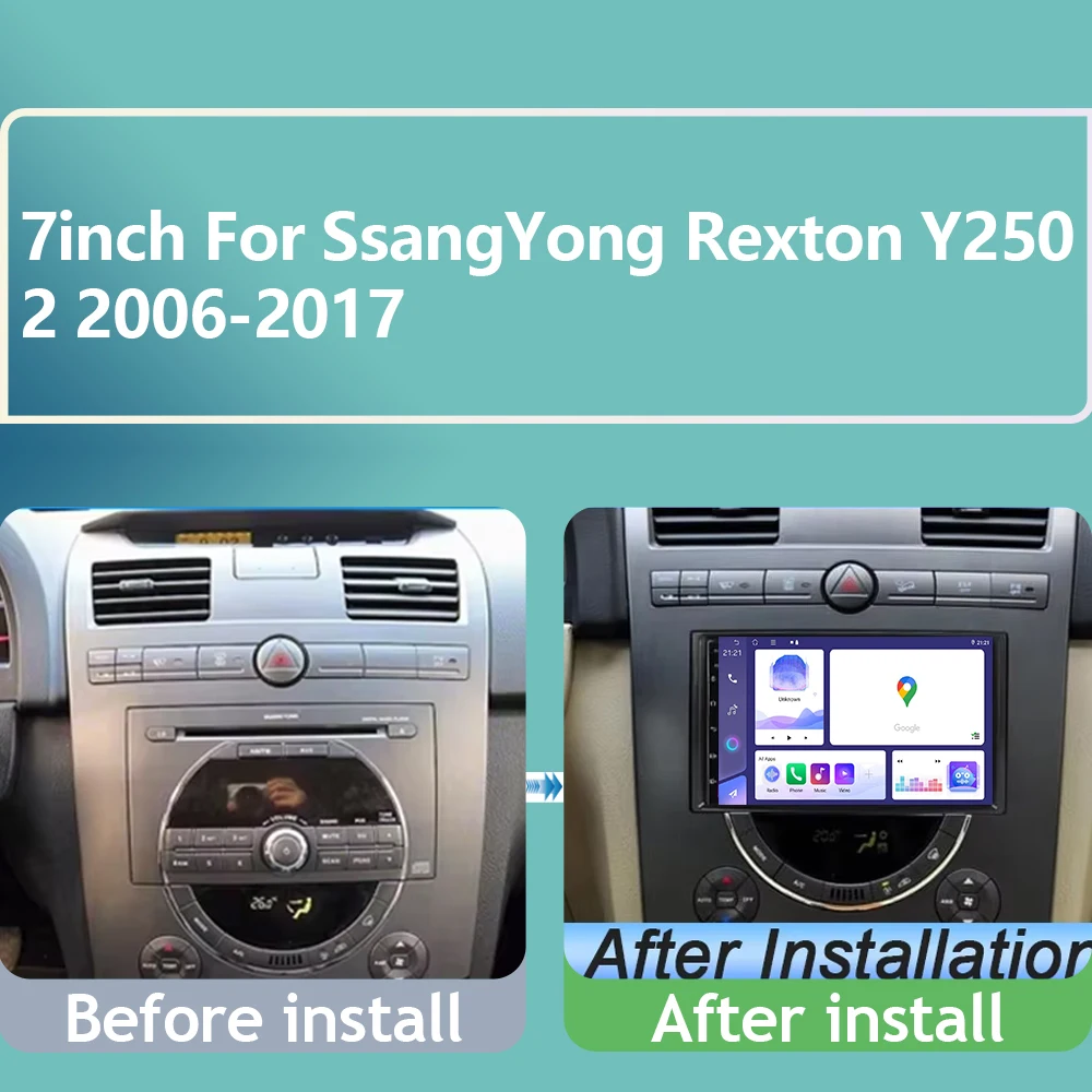 WIFI For SsangYong Rexton Y250 2 2006-2017 Android 16 Car Radio GPS Multimedia Navigation Player Head Unit Stereo Video DSP BT