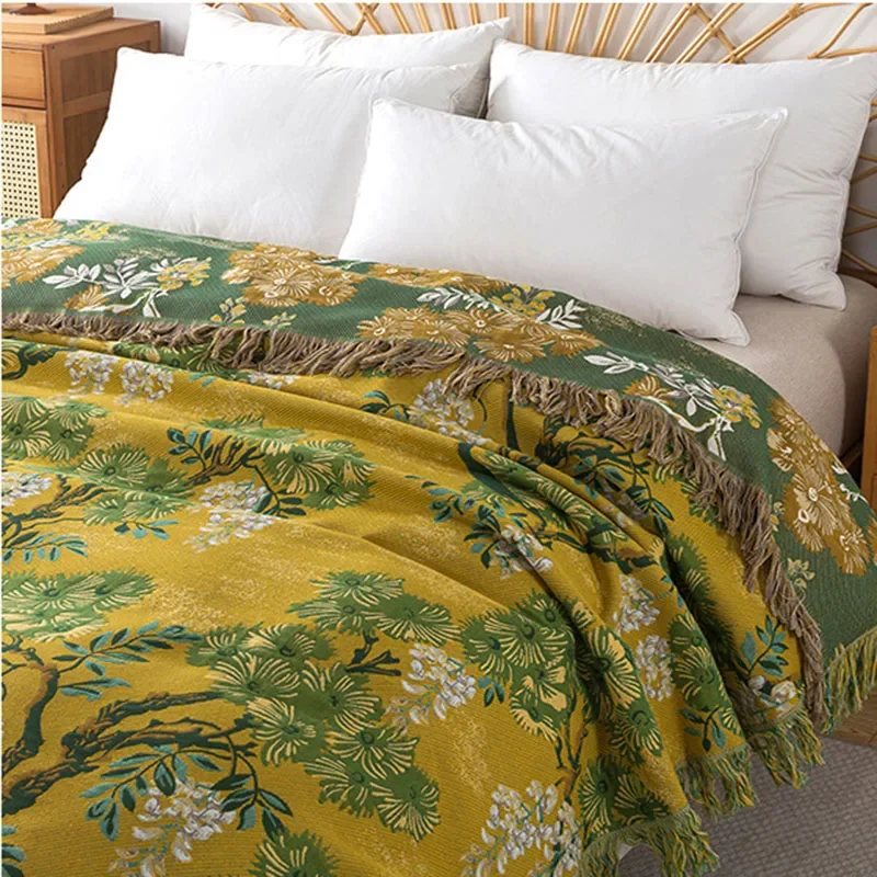 Light Luxury Cotton Blanket Cozy Gauze Sofa Towel Four Seasons Bedspread Soft Summer Nap Blanket Throw Hone Decor Bed Sheet