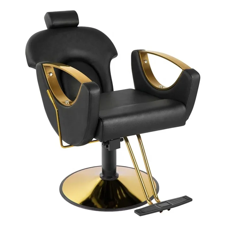 

Modern High Quality Luxury Leather Hair Black Beauty Barber Shop Metal Salon Barber Chair Available in Multiple Colors