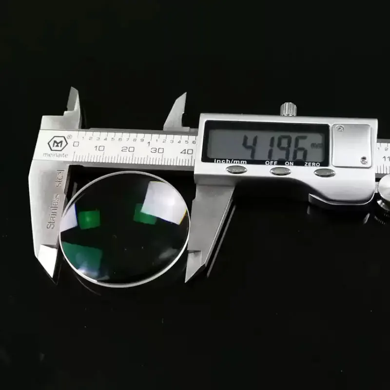 

2PCS 42mm Double Convex Lens Focal length 50mm 100mm Convex lens magnifying glass lens Biconvex lens coating Green film
