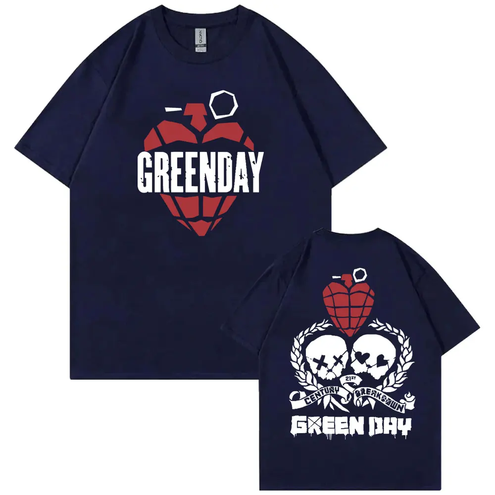 Rare Punk Band Green Day World Tour Graphic T Shirts Men Women Vintage Gothic Rock Oversized Tshirt Male Cotton Casual T-shirts