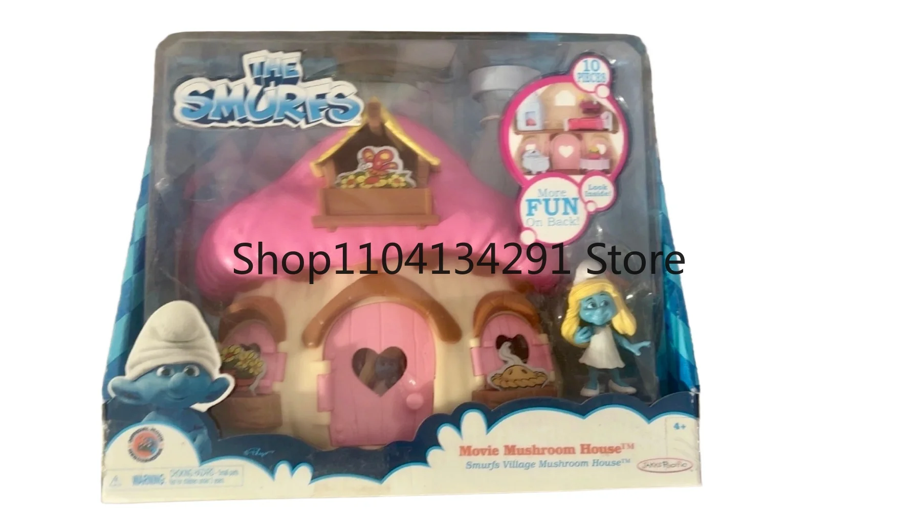 Giocattolo da esposizione originale della statuetta della casa dei funghi dell'animazione dei murfs per giochi di finzione, regalo di compleanno per bambini e da collezione