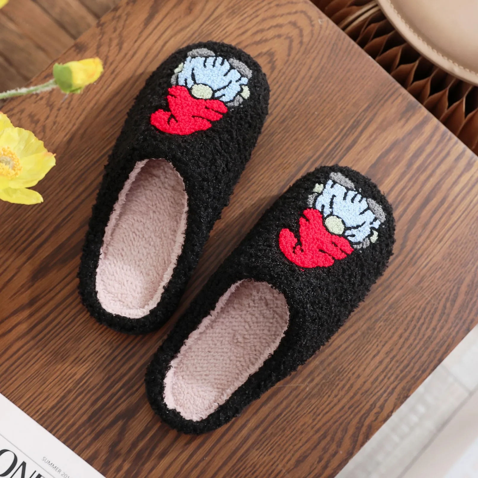 2024 New Christmas Slippers Winter Home Warm Women Slippers House Girl Slides Bedroom Ladies Cotton Female Soft Plush Shoes