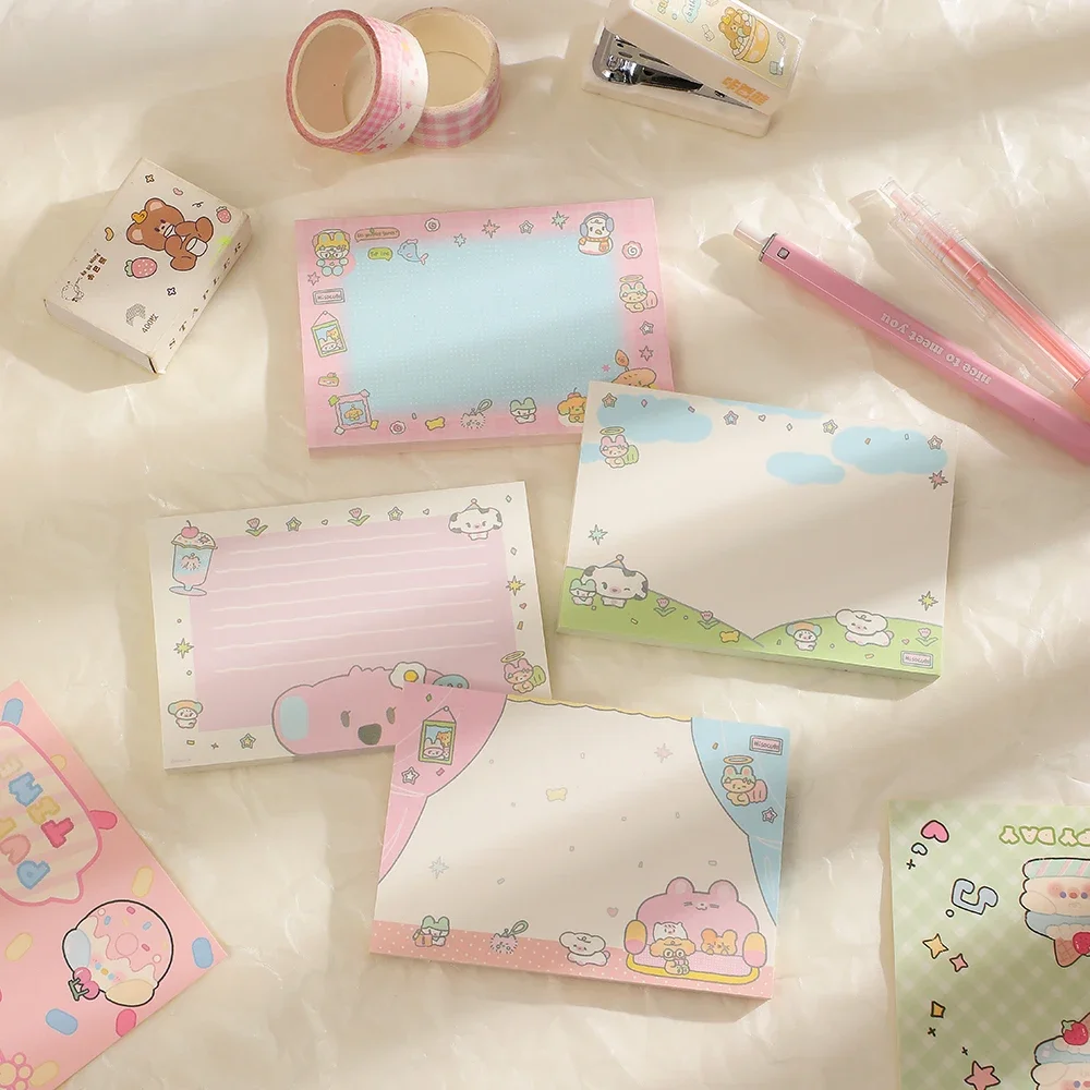 Cute Korean Memo Pad Material Paper Notepad Stationery Supplies Office Accessories for Desk Journal Memo Pad Scrapbooking