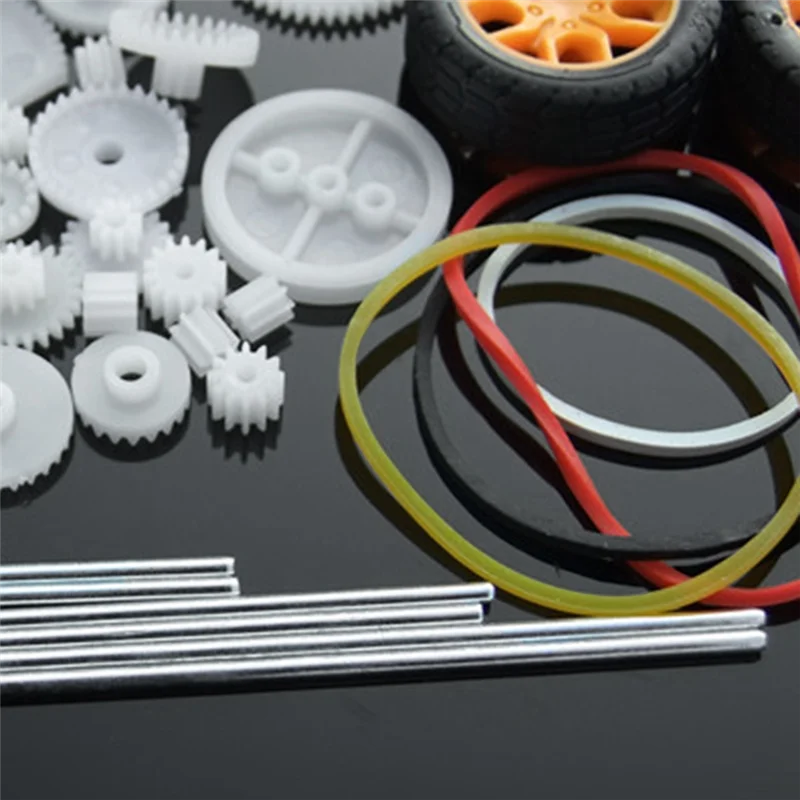 ABWE-การทดลองทางวิทยาศาสตร์ชุดแพคเกจ DIY รถชุดเกียร์หุ่นยนต์ RC เครื่องบินล้อเพลายางชุด 78 ชิ้น