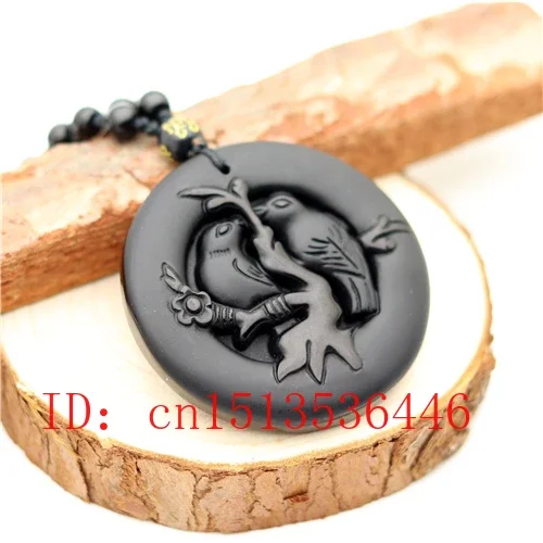 Pendentif en obsidienne noire naturelle pour femmes, collier de perles, breloque, bijoux, accessoires de mode, amulette sculptée à la main, cadeaux pour femmes