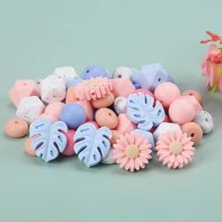 LOFCA 22mm Daisy round loose silicone beads for Silicone necklaces DIY silicone Necklaces Silicone beads BPA free