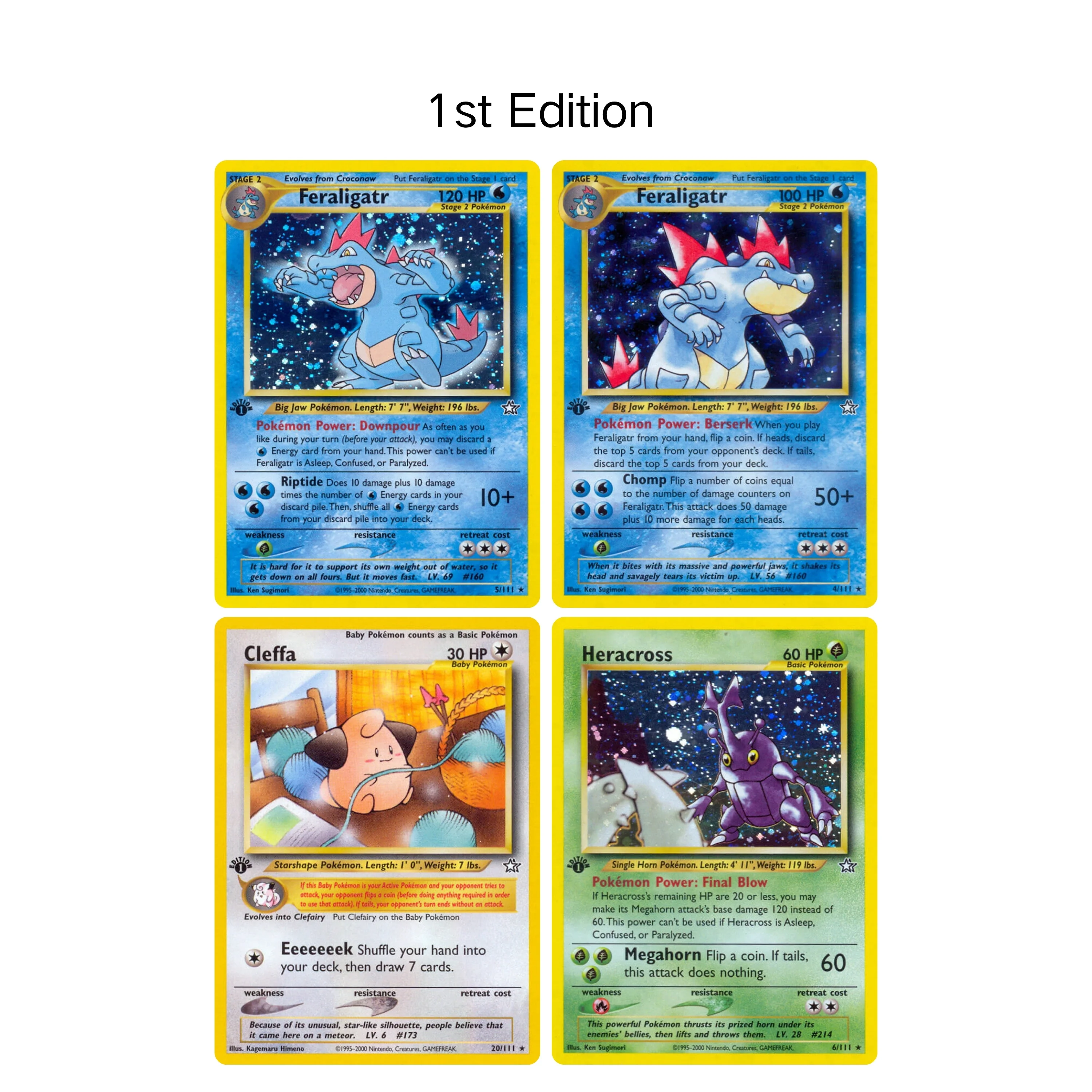 

pkm ptcg Top-Grade Holographic Proxy TCG Cards - Neo Genesis 1st Edition Replica Collection for Display