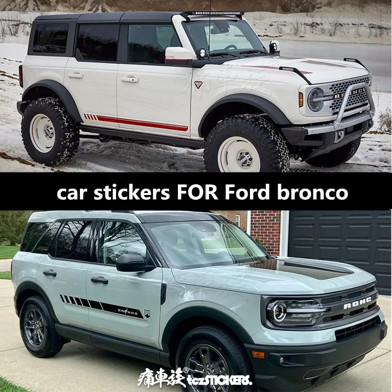 

New Custom Decorative Vinyl Car Stickers FOR Ford Bronco Body Hood Retrofit Fashion Sports Decals Foil Accessories