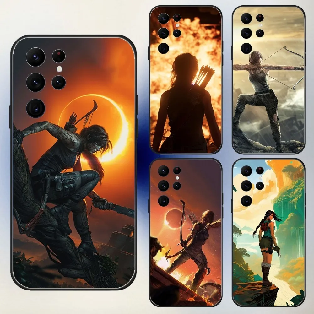 Game Tomb Raider Phone Case For Samsung S24,23,22,30,21,10,9,Ultra,Plus,Lite,FE,5G Black Soft Case